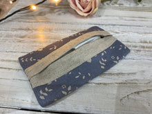 Load image into Gallery viewer, Pocket Tissue cover - Linen and Rose - Emilia Denim on natural linen