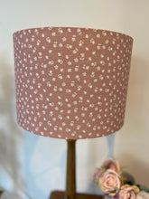 Load image into Gallery viewer, Lampshade - Linen and Rose Ditsy Mauve linen - 30cm drum