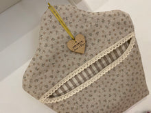 Load image into Gallery viewer, Peg Bag - Linen and Rose Ditsy Parsnip on natural linen