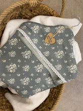 Load image into Gallery viewer, Peg Bag - Linen and Rose Damson Sea green with Sarah Hardaker lining
