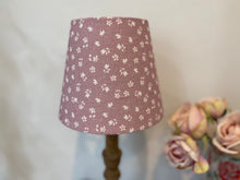 Load image into Gallery viewer, Mini Empire Lampshade - Linen & Rose - Ditsy Mauve on white linen - 15cm