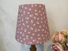 Load image into Gallery viewer, Mini Empire Lampshade - Linen & Rose - Ditsy Mauve on white linen - 15cm
