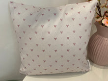 Load image into Gallery viewer, Cushion Cover - Linen and Rose Foxglove Hearts  - 32cm x 32cm