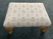 Load image into Gallery viewer, Footstool - Pretty Primrose Damson Vintage