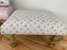 Load image into Gallery viewer, Footstool - Martha in Pale Powder (green)