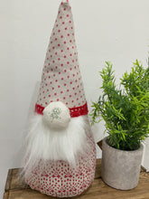 Load image into Gallery viewer, Pretty Peony and Sage linen Gonk- Anastasia base and spot hat