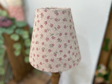 Load image into Gallery viewer, Candle Clip Lampshade - Ditsy natural linen - Pinks