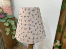 Load image into Gallery viewer, Candle Clip Lampshade - Ditsy natural linen - Blues
