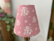 Load image into Gallery viewer, Candle Clip Lampshade - Damson linen - Pale Rose pink