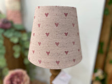 Load image into Gallery viewer, Mini Empire Lampshade - Linen & Rose - Hearts Foxglove natural - 15cm