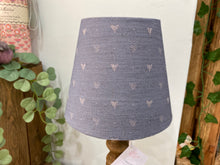Load image into Gallery viewer, Mini Empire Lampshade - Linen & Rose - Hearts Denim on natural - 15cm