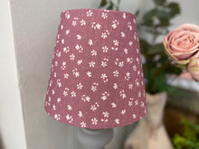 Load image into Gallery viewer, Mini Empire Lampshade - Linen & Rose - Ditsy Foxglove on white linen - 15cm