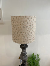 Load image into Gallery viewer, Lampshade - Linen & Rose Ditsy Parsnip on natural linen - 20cm drum lampshade