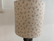 Load image into Gallery viewer, Lampshade - Linen & Rose Ditsy Parsnip on natural linen - 20cm drum lampshade