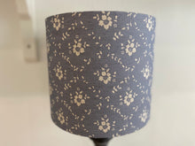 Load image into Gallery viewer, Lampshade - Linen & Rose Emilia Denim on natural linen - 20cm drum lampshade