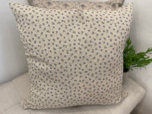 Load image into Gallery viewer, Cushion Cover - Linen and Rose - Ditsy Blue on natural linen 45cm
