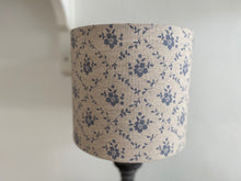 Load image into Gallery viewer, Lampshade - Linen & Rose Emilia Ice on natural linen - 20cm drum lampshade
