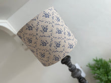 Load image into Gallery viewer, Lampshade - Linen & Rose Emilia Ice on natural linen - 20cm drum lampshade