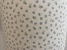 Load image into Gallery viewer, Lampshade - Linen & Rose Ditsy Blue on white linen - 20cm drum lampshade