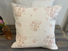 Load image into Gallery viewer, Cushion Cover - Linen & Rose Damson Pink on White - 36cm x 36cm