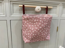Load image into Gallery viewer, Hanging Fabric Basket - Linen & Rose Ditsy - Mauve