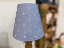 Load image into Gallery viewer, Candle Clip Lampshade - Heart linen - Denim Blue