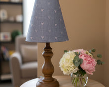 Load image into Gallery viewer, Candle Clip Lampshade - Heart linen - Denim Blue