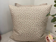 Load image into Gallery viewer, Cushion Cover - Linen and Rose - Ditsy pink on natural linen 45cm