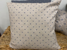 Load image into Gallery viewer, Cushion Cover - Linen and Rose - Hearts Denim ice on natural linen 45cm
