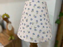 Load image into Gallery viewer, Candle Clip Lampshade - Ditsy linen - Blue multi