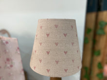 Load image into Gallery viewer, Mini Empire Lampshade - Linen & Rose - Hearts Foxglove natural - 15cm