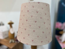 Load image into Gallery viewer, Empire Lampshade - Linen & Rose - Foxgloves Hearts on natural linen - 20cm Empire