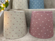 Load image into Gallery viewer, Empire Lampshade - Linen & Rose - Foxgloves Hearts on natural linen - 20cm Empire