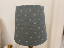 Load image into Gallery viewer, Empire Lampshade - Linen & Rose - Denim Hearts on natural linen - 20cm Empire
