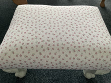 Load image into Gallery viewer, Footstool - Ditsy Pink multi on white
