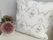 Load image into Gallery viewer, Cushion Cover - Peony and Sage Tallulah Smokey grey French Floral Linen - 32cm x 32cm