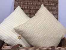Load image into Gallery viewer, Cushion Cover - Olive and Daisy Agnes in Saffron blotch linen - 40cm x 40cm
