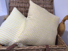 Load image into Gallery viewer, Cushion Cover - Olive and Daisy Agnes in Saffron blotch linen - 40cm x 40cm