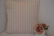 Load image into Gallery viewer, Cushion Cover - Olive and Daisy - Raspberry pinstripe - 36cm x 36cm
