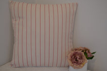 Load image into Gallery viewer, Cushion Cover - Olive and Daisy - Raspberry pinstripe - 36cm x 36cm