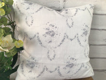 Load image into Gallery viewer, Cushion Cover - Peony and Sage Tallulah Smokey grey French Floral Linen - 32cm x 32cm