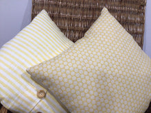 Load image into Gallery viewer, Cushion Cover - Olive and Daisy Agnes in Saffron blotch linen - 40cm x 40cm