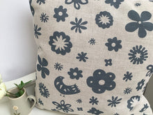 Load image into Gallery viewer, Cushion Cover - Olive and Daisy Freya Linen in Slate Blue - 32cm x 32cm