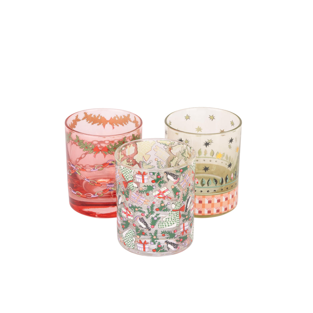 Cath Kidston Christmas -set of 3 tealight holders