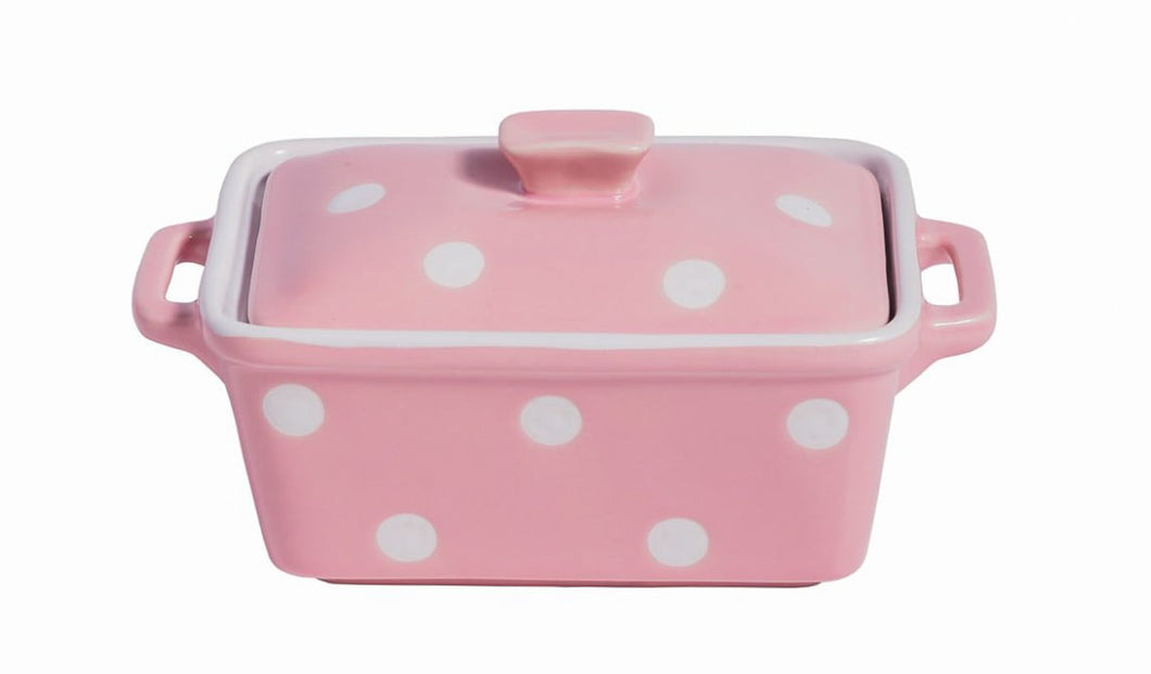 Isabelle Rose - Butter Dish - Pink Polka Dot