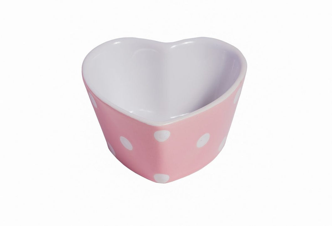 Isabelle Rose - Heart Ramekin - Pink Polka Dot