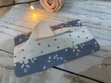 Load image into Gallery viewer, Pocket Tissue cover - Linen and Rose - Emilia Denim with spot lininng
