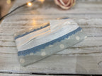 Pocket Tissue cover - Sarah Hardaker - Blue spot with lace trim