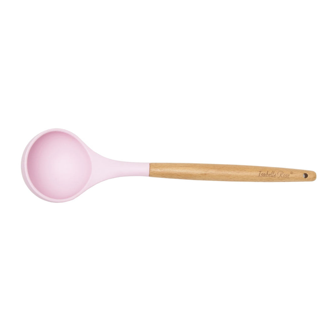 Isabelle Rose -  Pink Soup Spoon - Silicone and wood