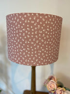 Lampshade - Linen and Rose Ditsy Mauve linen - 30cm drum